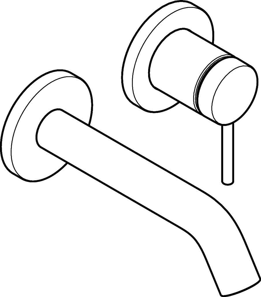 Hansgrohe 2-Loch Waschtischmischer Unterputz Tecturis S F-Set 165 mm Auslauf BBR