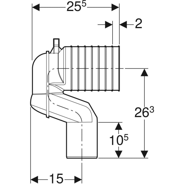 Geberit Set P-Anschlussbogen für Stand-WC weiß-alpin