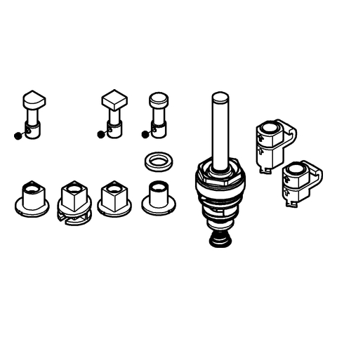 GROHE Umstellung 48442 für UP-EHM Wanne hard graphite gebürstet