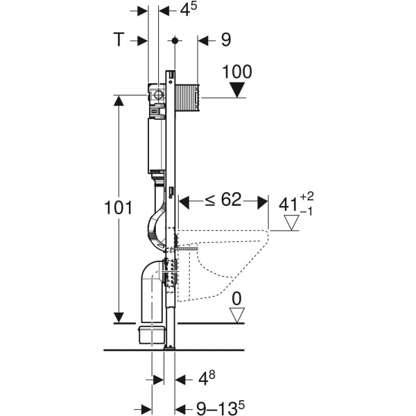 Geberit Duofix Element für Wand-WC 112cm mit Omega UP-SPK 12cm