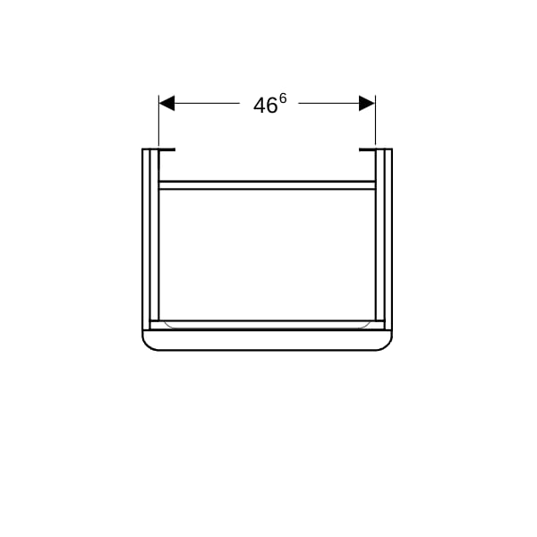 Geberit Smyle US für WT, eckig, m. 1 Tür li 53,6x61,7x43,3cm, Nussbaum