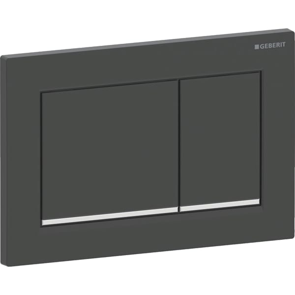 Geberit Omega20 Betätigungsplatte, eckig 2-M-Sp., swm, Etc /chrom glänzend
