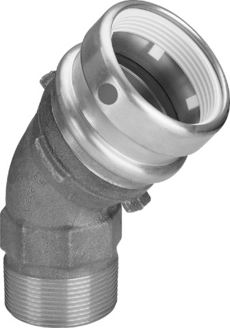Viega Bogen 45 Grad mit SC Geopress 9626.2TW in 63mm x R2 Rotguss