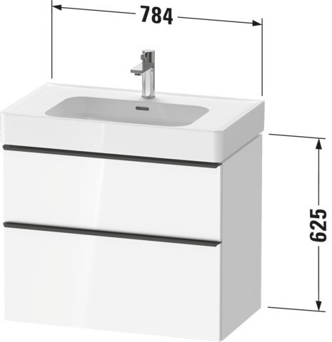 Duravit D-Neo WTU,Ausz:1,Schubk:1,GR:Dia.Schw 784x452x625mm,Wandh,Nussb.Dkl.Matt,Dek.