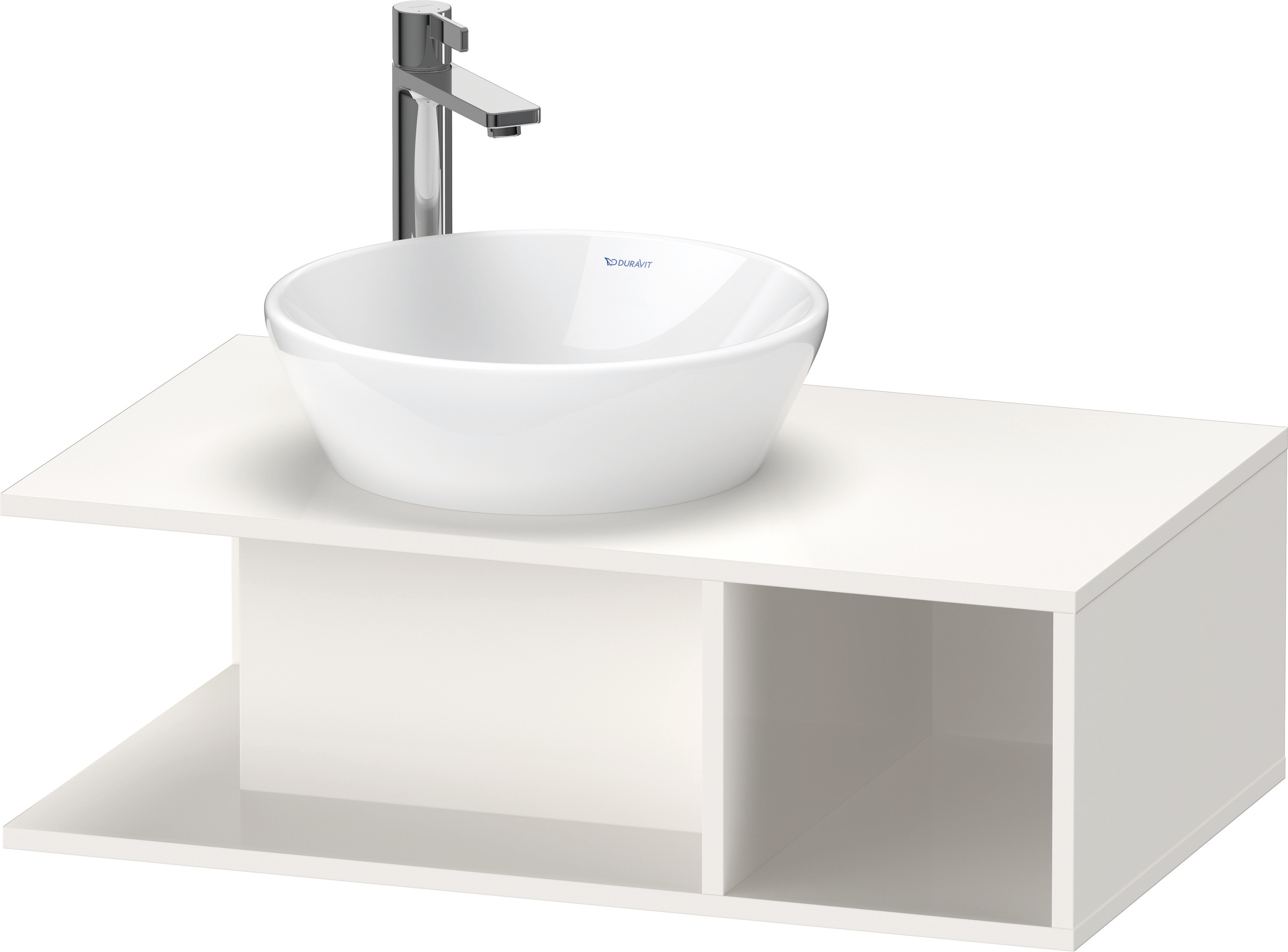 DU D-Neo WTU wandh.,1 offenes Fach r., 260x800x480mm, Weiß Hochglanz