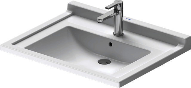DU Waschtisch Starck 3 Vital 700 mm mit ÜL, mit HLB, 1 HL, weiß WonderGliss