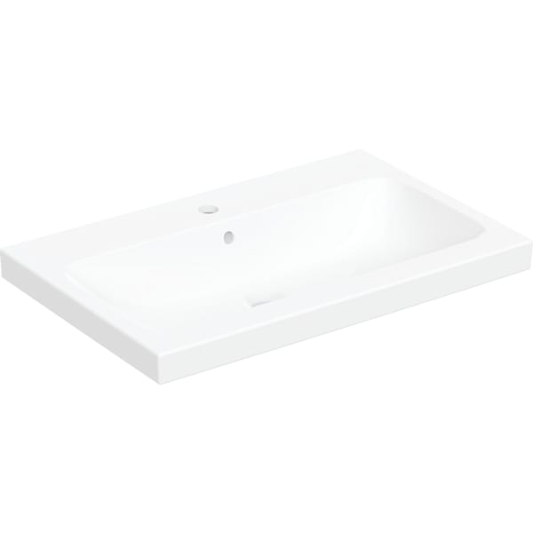 Geberit iCon Light Aufsatzwaschtisch 75x48cm mit Hahnloch, mit Ül., weiß, KeraTect