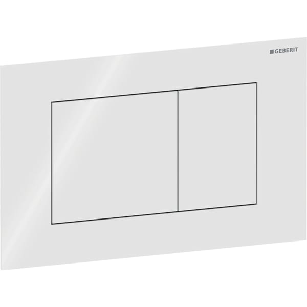 Geberit Sigma40 BetPl., eckig, f. 2-Mengen-Sp weiß, Glas