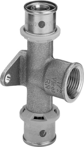 Viega Wandscheiben-T-Stück mit SC Sanfix P 2125.8 in 16mm x Rp1/2 Rotguss