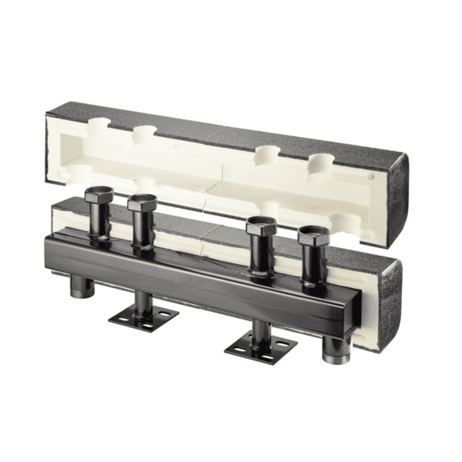 OVENTROP-Verteilerbalken für Regumat DN 32 plus, für 2 Heizkreise, Stahl