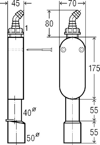 Viega Geruchverschluss 5636.1 in DN40/50, Kunststoff weiss