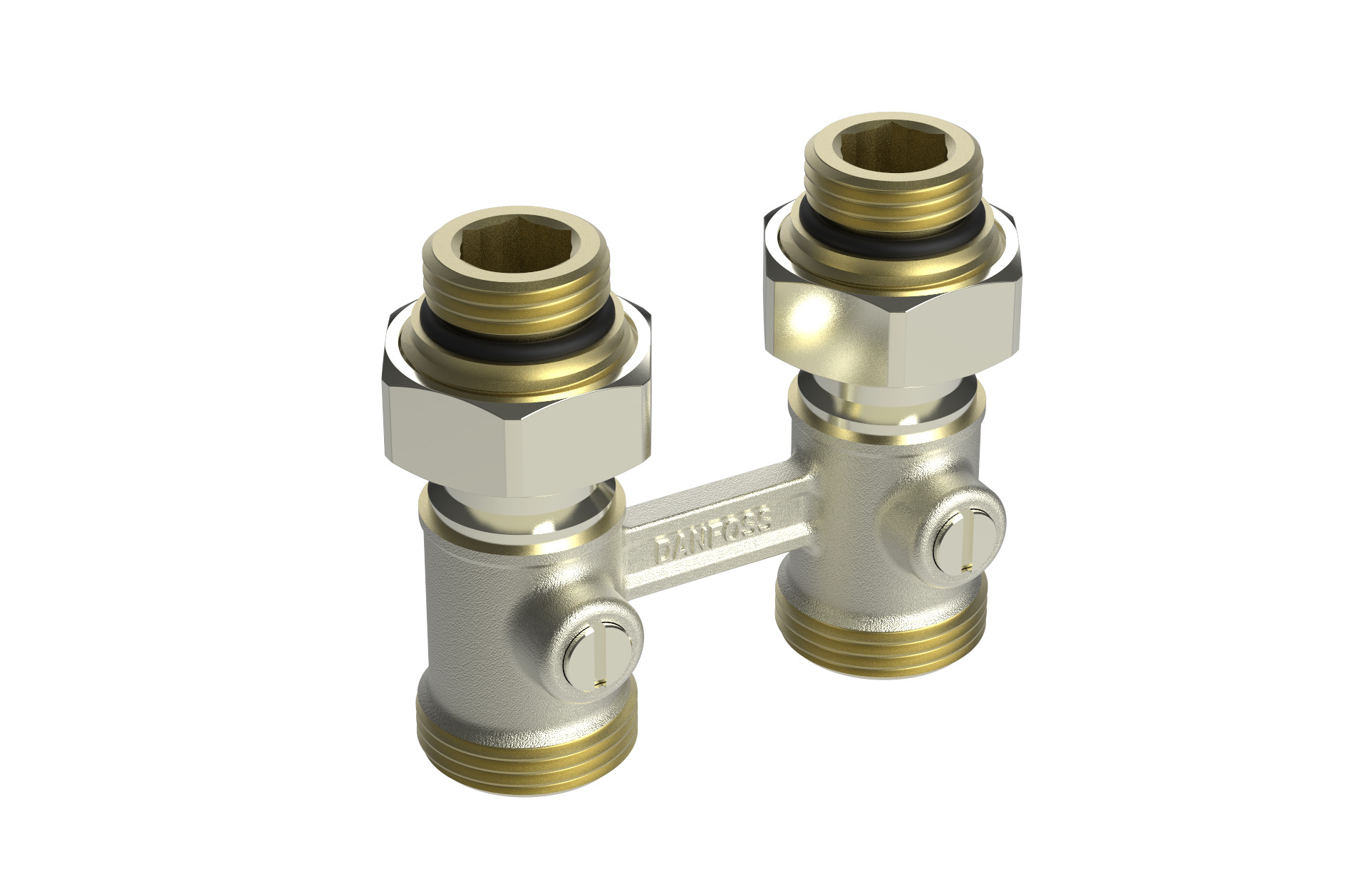 Danfoss Universalverschraubung RLV-KB für Ventil-HK, Heizk, R 1/2, Durchgang