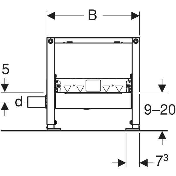 Geberit Duofix Element für Dusche 50cm mit Wandablauf d50