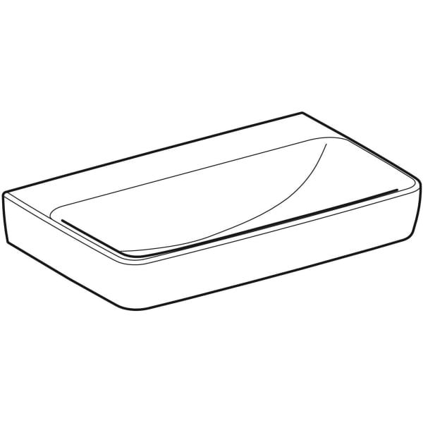 Geberit Renova Compact Waschtisch, 65x40cm o. Hl., o. Ül., weiß, KeraTect