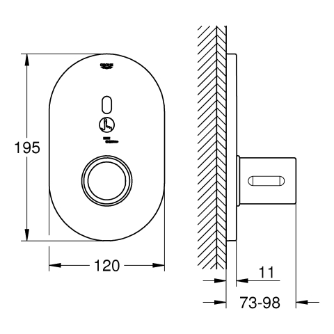 GROHE IR-Brausethermostat Eurosmart CE Special 36456 FMS für 36458/36459 chrom