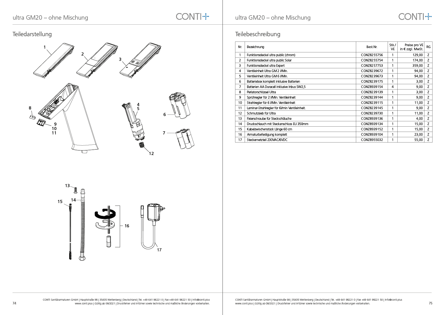 CONTI+ ultra el. IR Standarm. Turbine Public o.Misch. Chrom o.Ablg. GM20