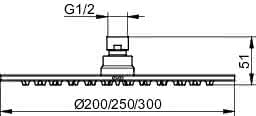 KEUCO Kopfbrause Armaturenzub. 59986, rund, 300 mm, Chrom-finish