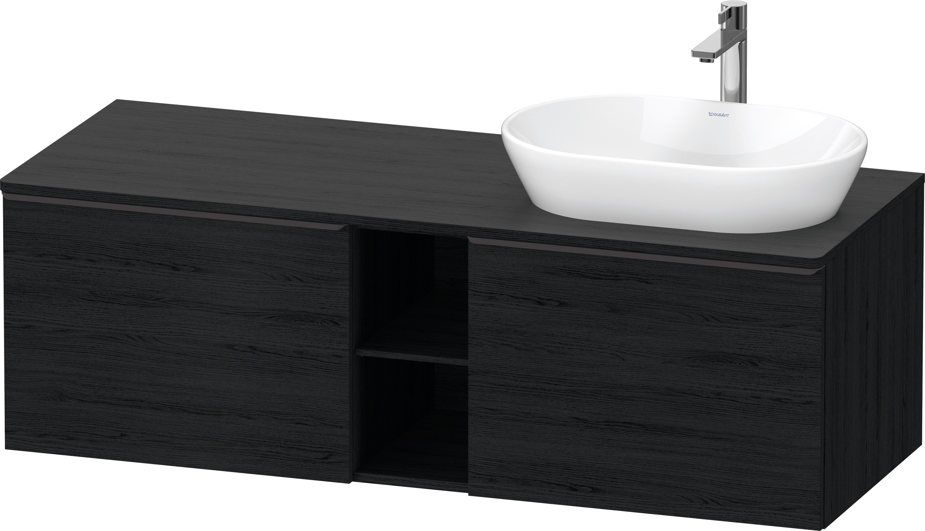 Duravit D-Neo,Kons-WTU,R,AZ:2,Fä:2,Gr:D.Schw. 1400x550x459mm,Wdh,Eiche Schwrz.Matt,Dek