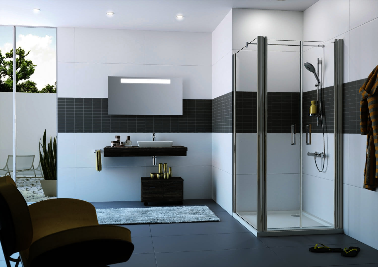 HP DA Classics 2 4-Eck SW f. PT 100 H:1900 silber hochglanz klar Anti-Plaque