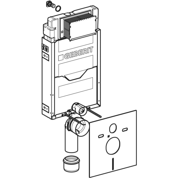 Geberit Kombifix Element für WWC, 108 cm mit Sigma UP-SPK 12 cm