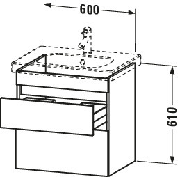 Duravit WTU wandh. DuraStyle 453x600x610mm 2 SchKa,034265,graphit matt/graphit matt