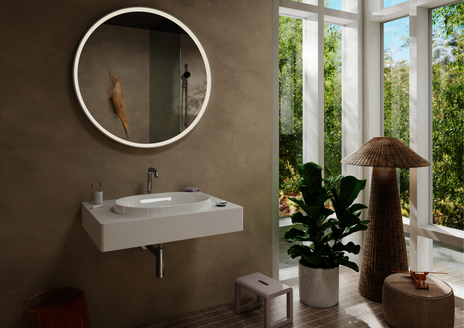 Hansgrohe 2-Loch WTM Tecturis S 150 mit unverschl.Ablaufgarnitur chrom