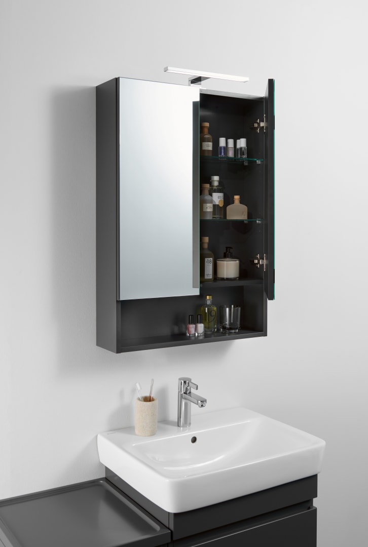 Geberit Renova Plan Spiegelschrank, 2 Türen 60x85x17,5 cm, lava