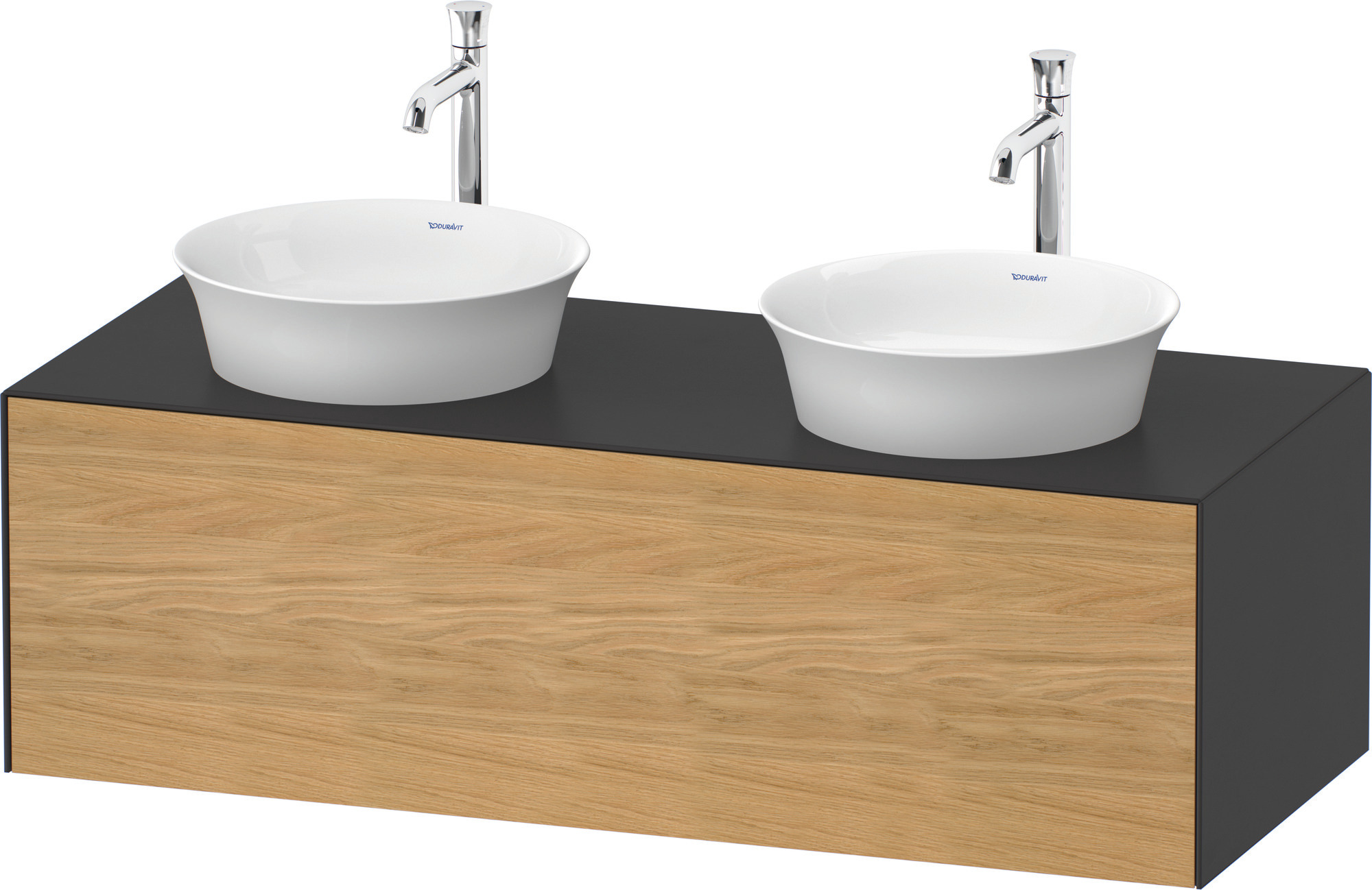 Duravit WTU White Tulip wandh,1 Auszug,Beids 408x1300x550mm, Eiche N.M/Graphit Sdm