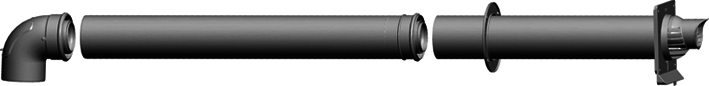 Wolf Anschluss-Set DN110/160 - C13x L:1000mm, raumluftunabhängig, aus PP