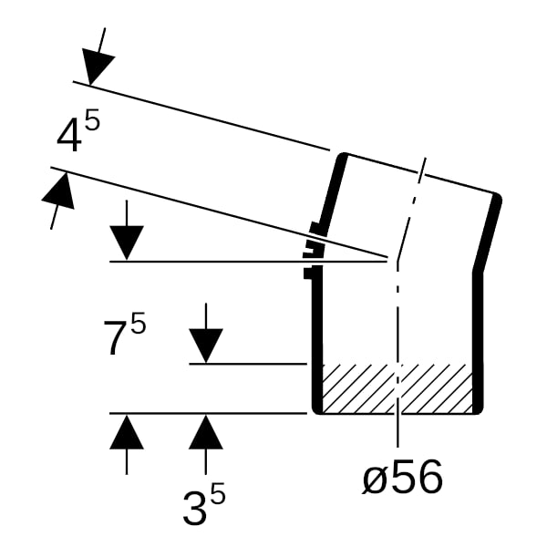 Geberit Silent-db20 Bogen 15Gr d56