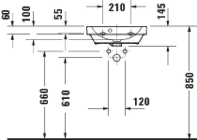 DU D-Code 2.0 HWB 450mm 1.HL, m. ÜL,Weiß