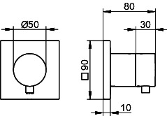KEUCO 2-Wege Umstellv. UP DN15 IXMO 59556 Comfort, eck. sw