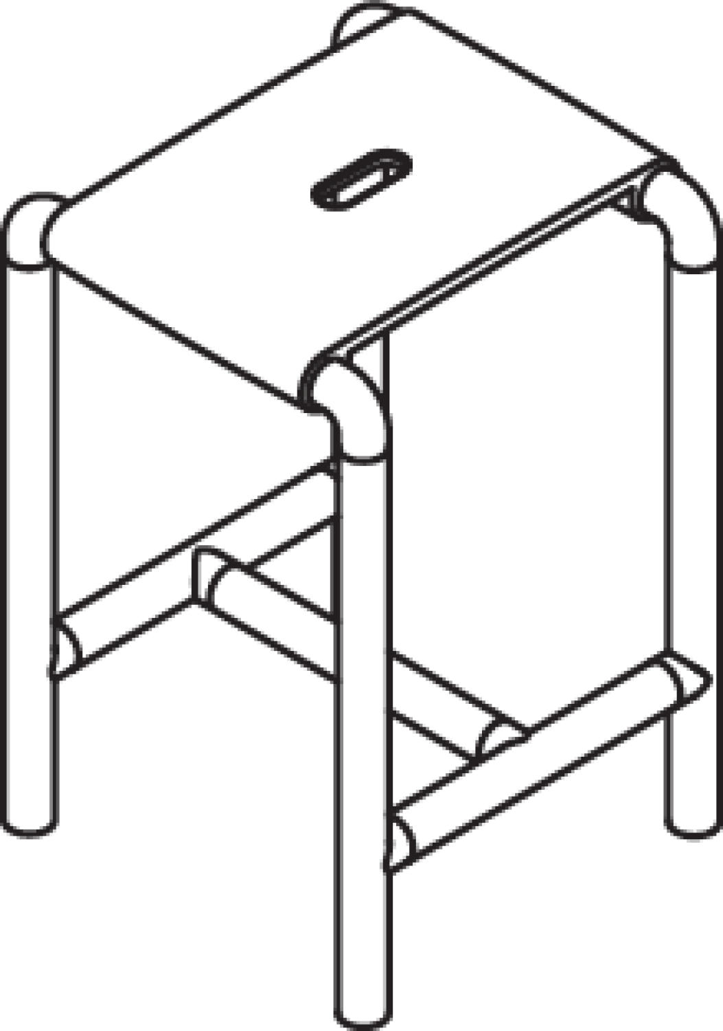HEWI Hocker B=345mm,T=336mm,H=507mm reinweiß
