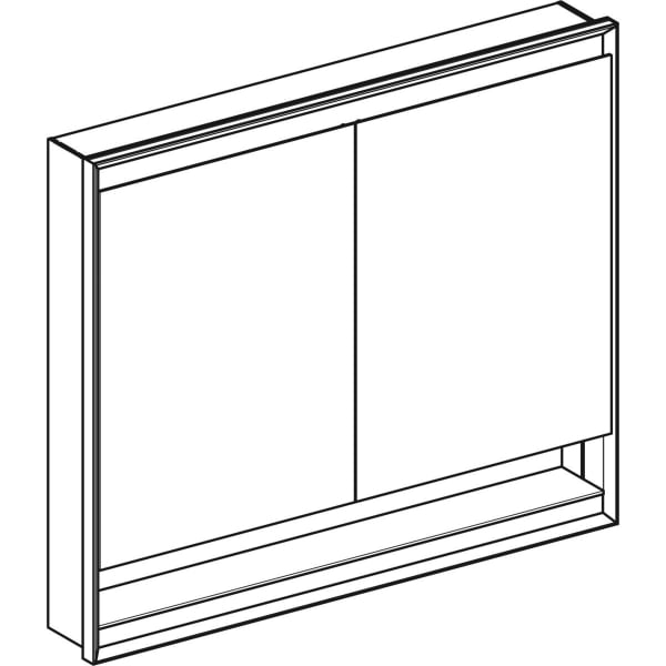 Geberit ONE Spiegelschrank mit Ni/Comf.Light 2 Türen, UP-Mont., 105x90x15cm, alu.