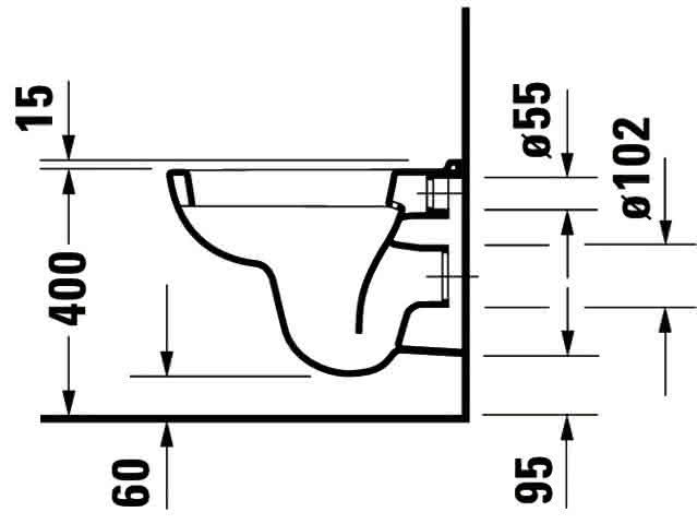 DU Wand-WC D-Code Compact 480 mm Tiefspüler, weiß
