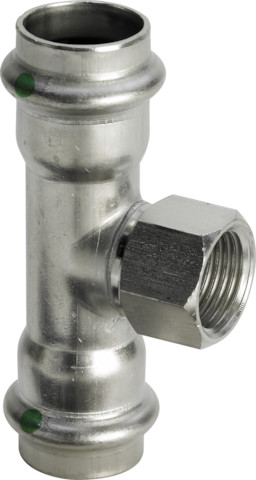 Viega T-Stück mit SC Sanpress Inox 2317.2 in 22mm x Rp3/4 x 22mm Edelstahl