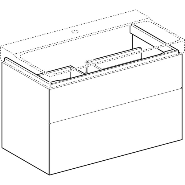 Geberit Xeno2 Unterschrank f. WT, 2 Schubl. 88x53x46,2cm, sculturagrau