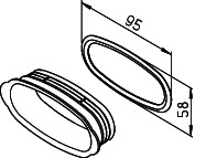 Helios FRS-VDS 51 Verschlussdeckel oval 51 für Stutzen, Satz =Deckel u.Dichtr.