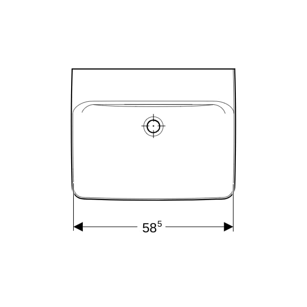 Geberit Renova Plan Aufsatzwaschtisch 60x48cm ohne Hahnloch, ohne Überlauf, weiß