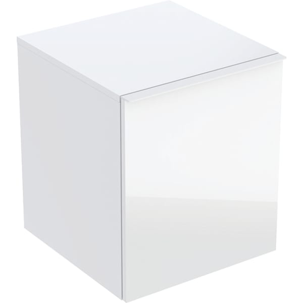 Geberit Acanto Seitenschrank mit 1 Schublade i.Schubl., 45,2x52x47,5cm weiß/Glas weiß