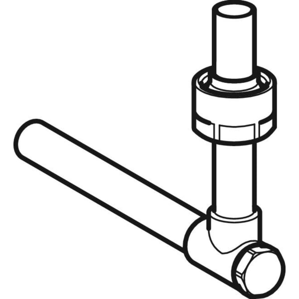 Geberit Metallrohr-Passwinkel 90Gr absperrbar mit Anschlussverschr. d15