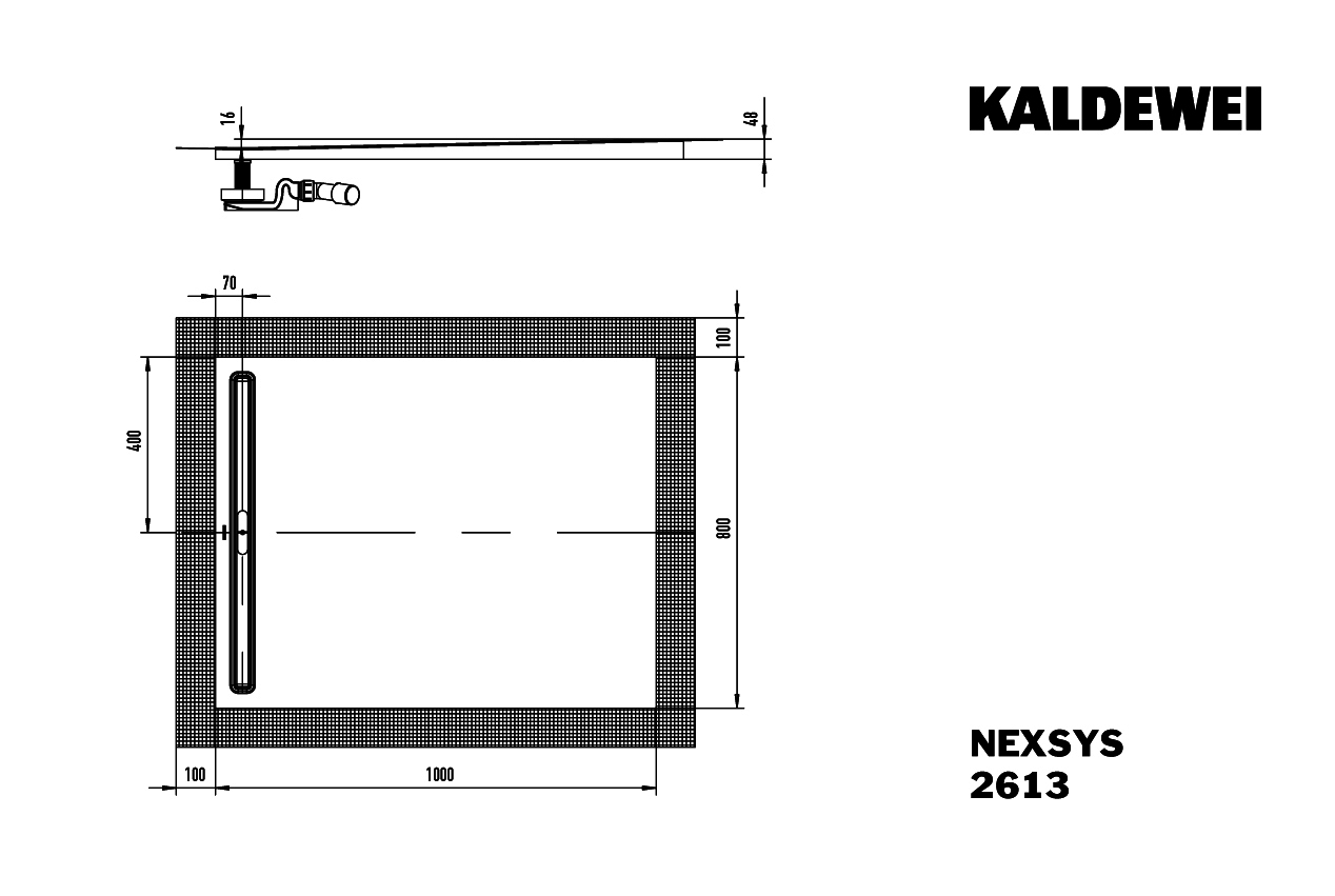 KA DW NEXSYS Mod.2613,800x1000mm, alpinweiß,Perl-Effekt