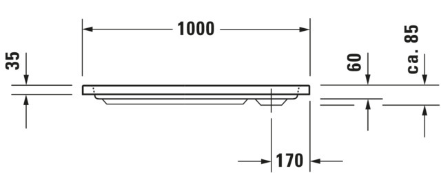 DU D-Code Duschwanne, Rechteckig, 1000x700x85 mm, Weiß, Sanitäracryl