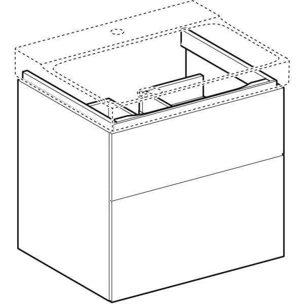 Geberit Xeno2 Unterschrank f. WT, 2 Schubl. 58x53x46,2cm, weiß