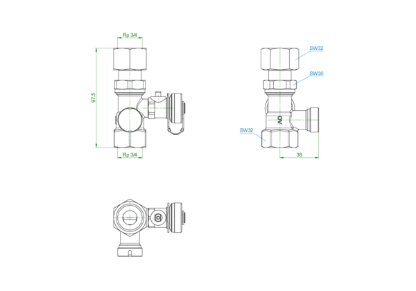 OVENTROP-Kappenventil Expa-Con DN 20, Rp 3/4 IG, PN 10, Ms, plombierbar OVENTROP-Kappenventil Expa-Con DN 20, Rp 3/4 IG, PN 10, Ms, plombierbar