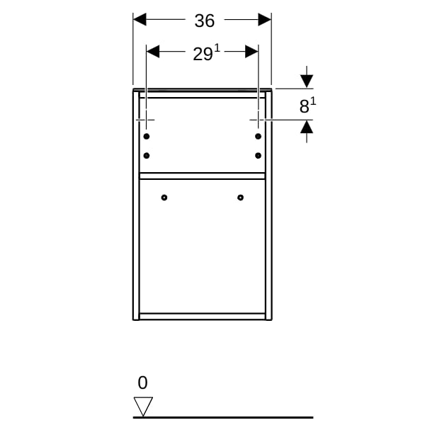 Geberit Smyle Seitenschrank, eckig, offen 36x60x29,9cm, lava