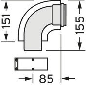 Vaillant Bogen 90 Grad turboTEC Luft-/Abgasführung, Alu, 60/100 mm