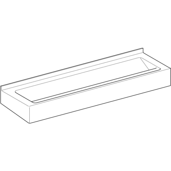 Geberit Publica Waschrinne, 187,6x20,5x55,5cm ohne Hahnloch, ohen Überlauf, weiß