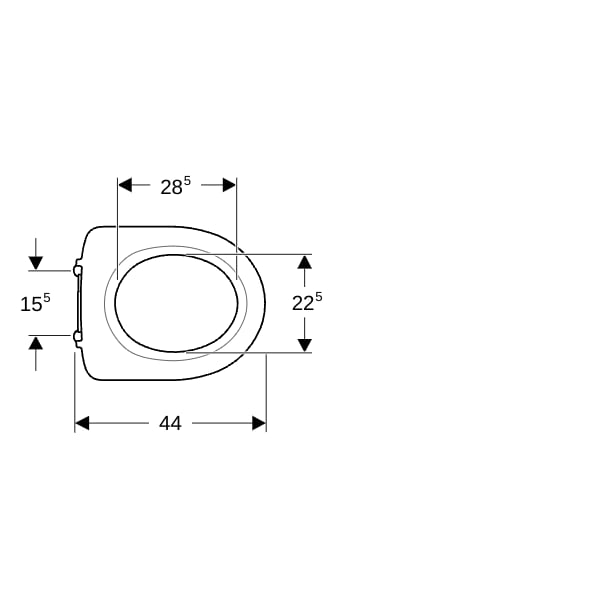 Geberit iCon WC-Sitzring, barrierefrei Befestigung von oben, weiß