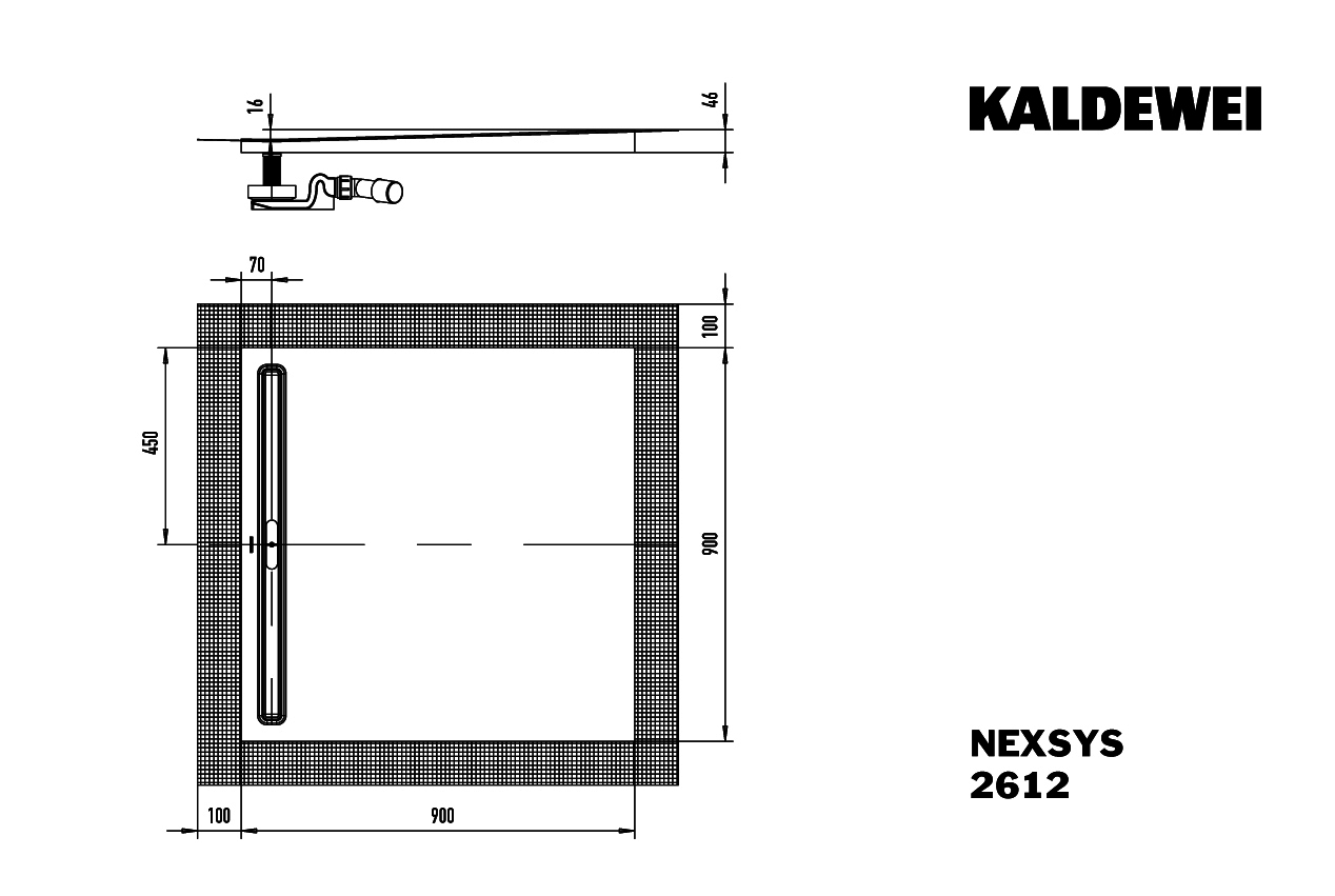 KA DW NEXSYS Mod.2612,900x900mm,schwarz matt 100,Secure Plus